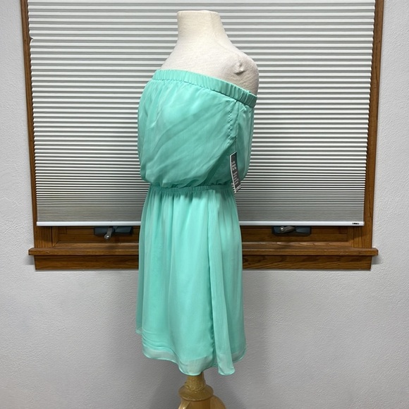 Express NWT Light Green Convertible Strapless Mini Dress Size Medium - Picture 7 of 12